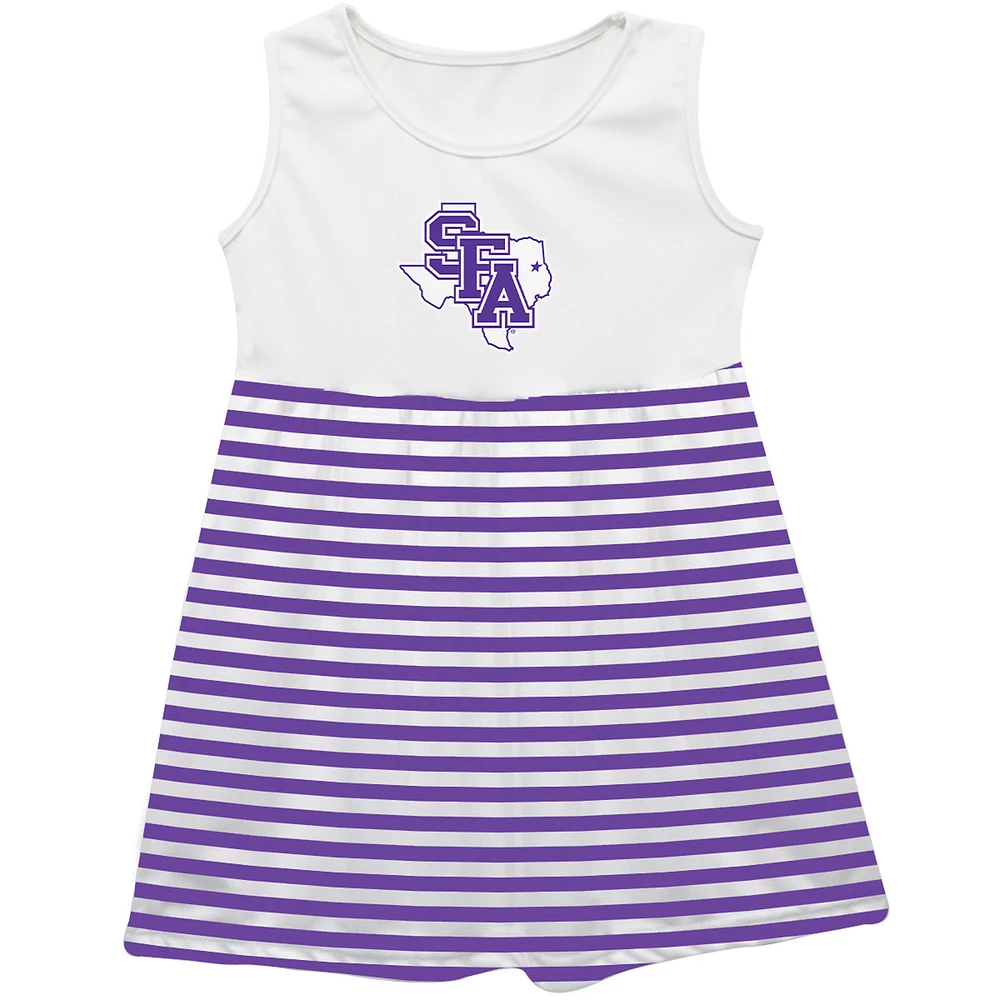 Girls Youth Vive La Fete Purple Stephen F Austin Lumberjacks Striped Tank Top Dress