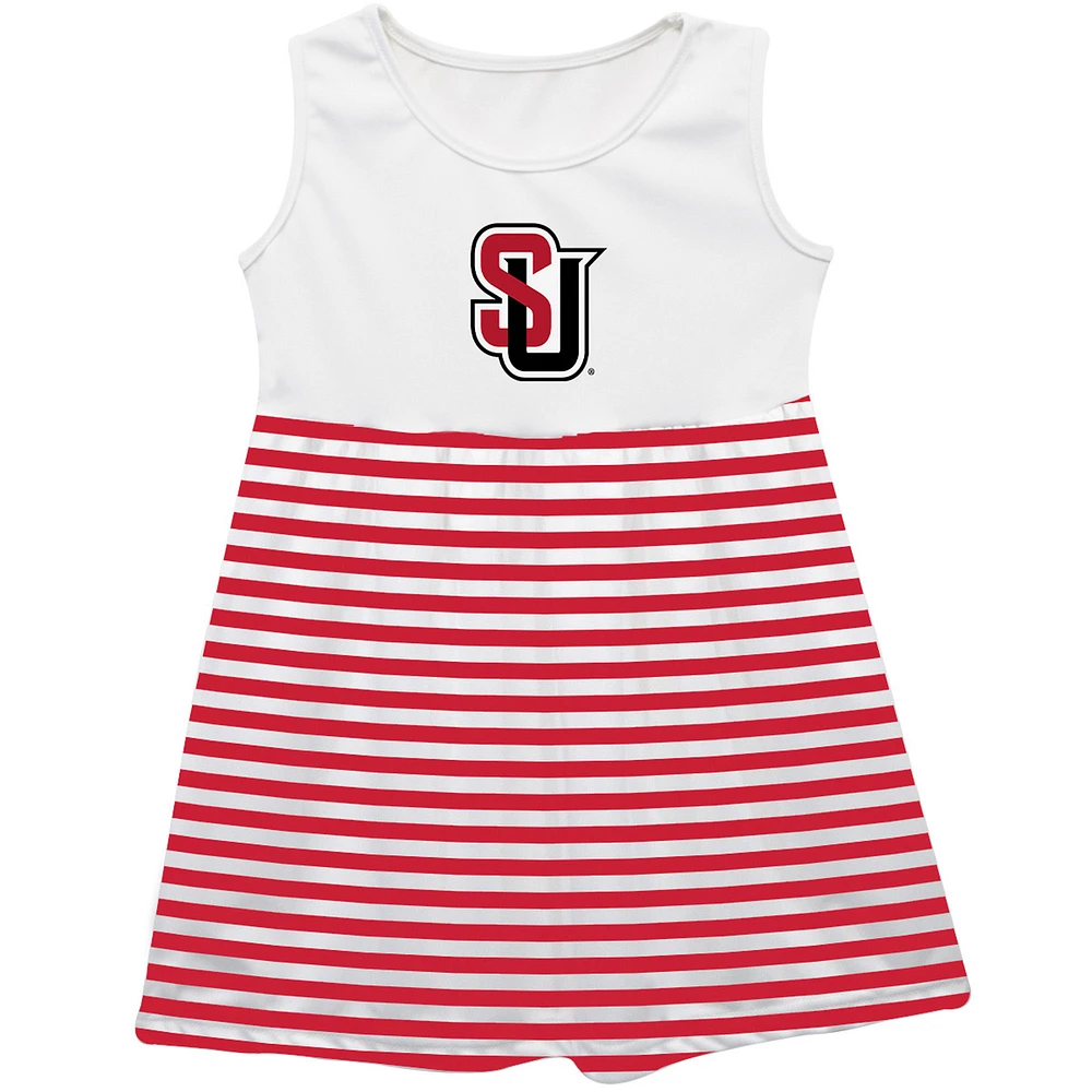Girls Youth Vive La Fete Red Seattle Redhawks Striped Tank Top Dress
