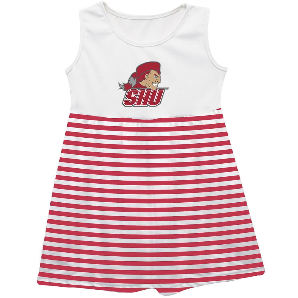 Girls Youth Vive La Fete Red Sacred Heart Pioneers Striped Tank Top Dress