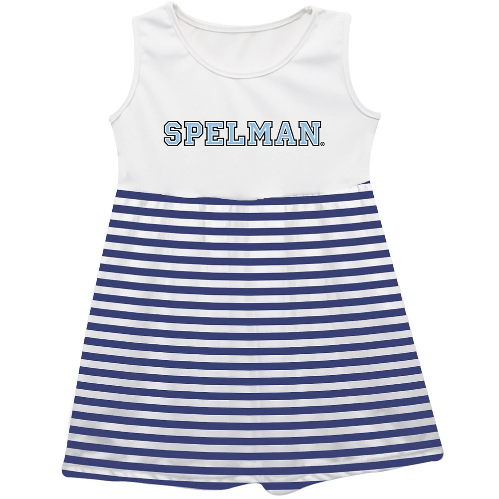Girls Youth Vive La Fete Navy Spelman College Jaguars Striped Tank Top Dress