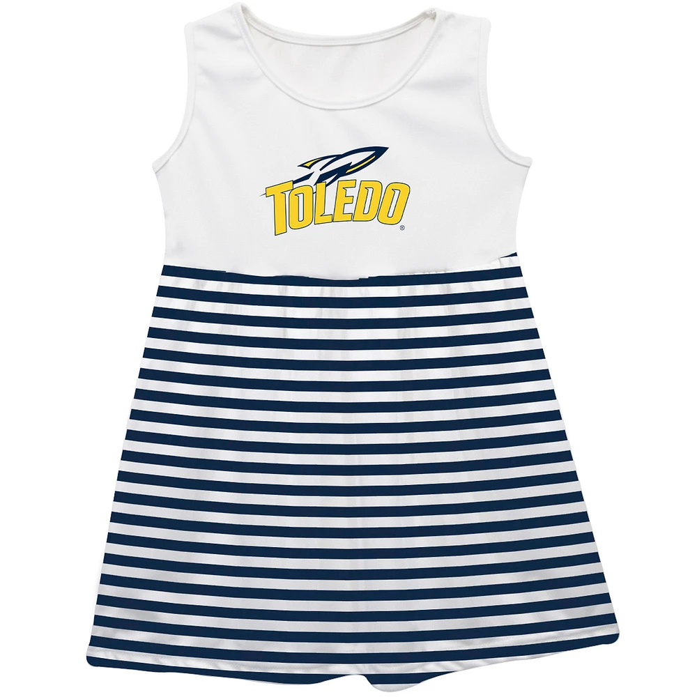 Girls Youth Vive La Fete Navy Toledo Rockets Striped Tank Top Dress
