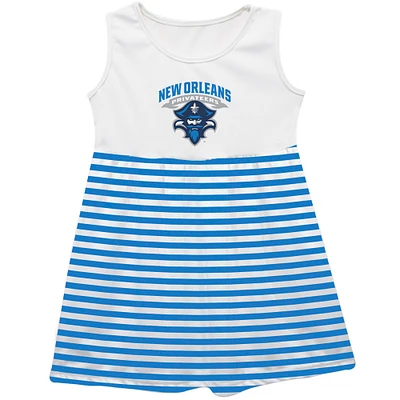 Girls Youth Vive La Fete  Blue New Orleans Privateers Striped Tank Top Dress