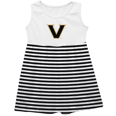Girls Youth Vive La Fete Black Vanderbilt Commodores Striped Tank Top Dress