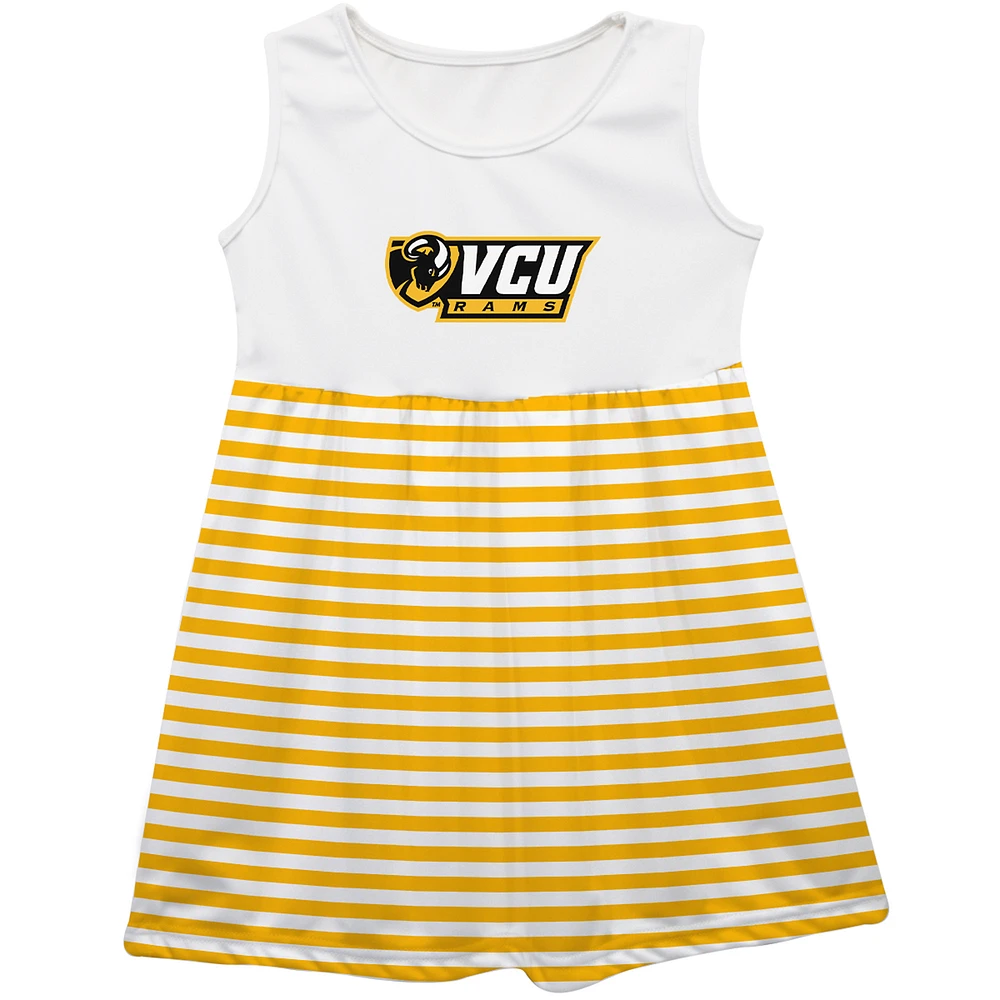 Girls Youth Vive La Fete Gold VCU Rams Striped Tank Top Dress