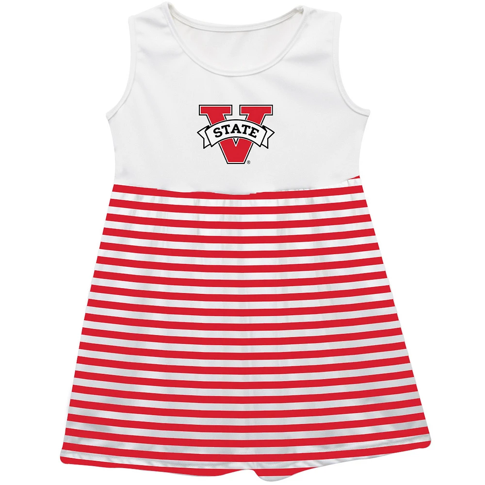 Girls Youth Vive La Fete Red Valdosta State Blazers Striped Tank Top Dress
