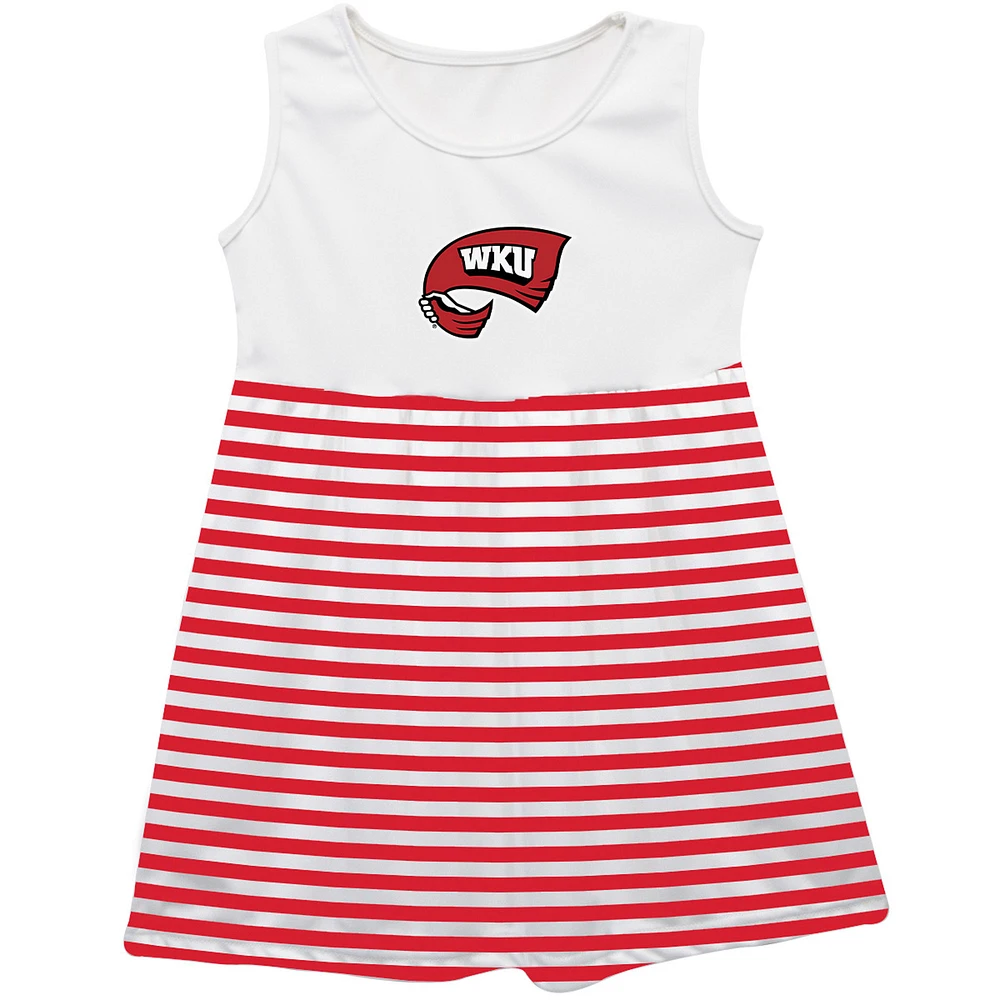 Girls Youth Vive La Fete Red Western Kentucky Hilltoppers Striped Tank Top Dress