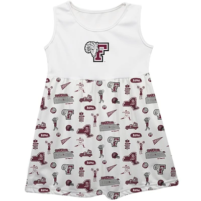 Girls Infant Vive La Fete  White Fordham Rams Impressions Artwork Tank Top Dress