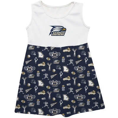 Girls Infant Vive La Fete  Navy Georgia Southern Eagles Impressions Artwork Tank Top Dress