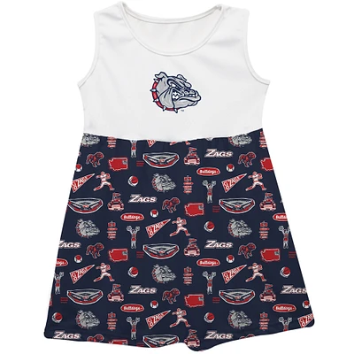 Girls Infant Vive La Fete  Navy Gonzaga Bulldogs Impressions Artwork Tank Top Dress
