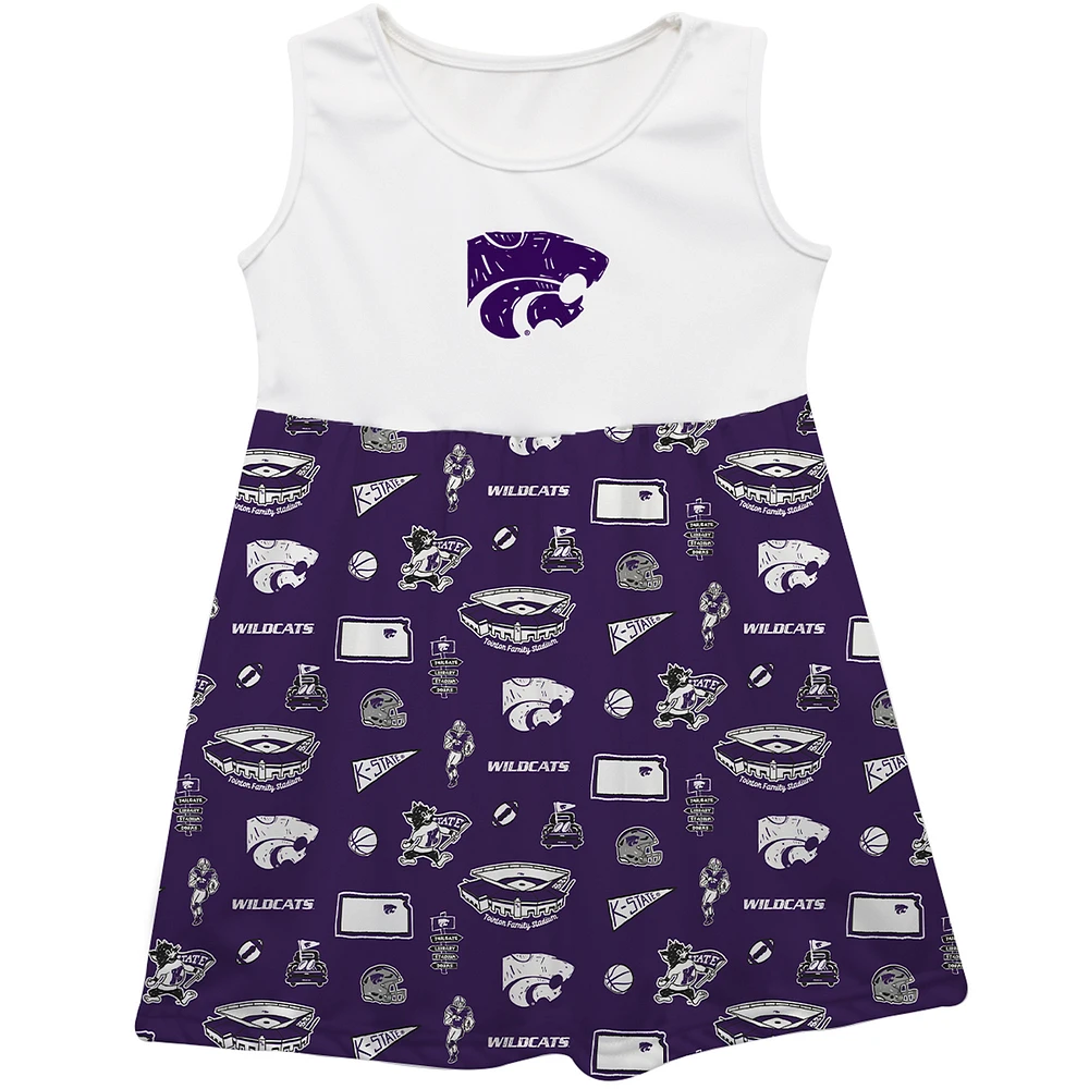 Girls Infant Vive La Fete Purple Kansas State Wildcats Impressions Artwork Tank Top Dress