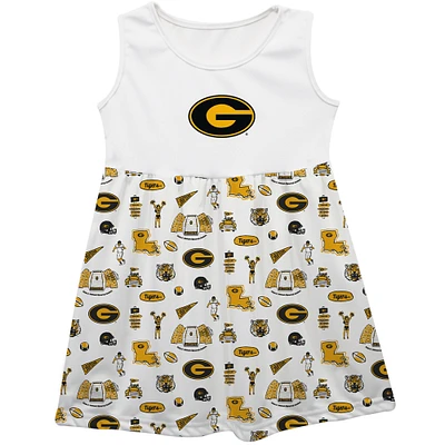 Girls Infant Vive La Fete White Grambling Tigers Impressions Artwork Tank Top Dress