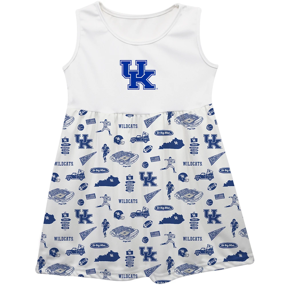 Girls Infant Vive La Fete White Kentucky Wildcats Impressions Artwork Tank Top Dress