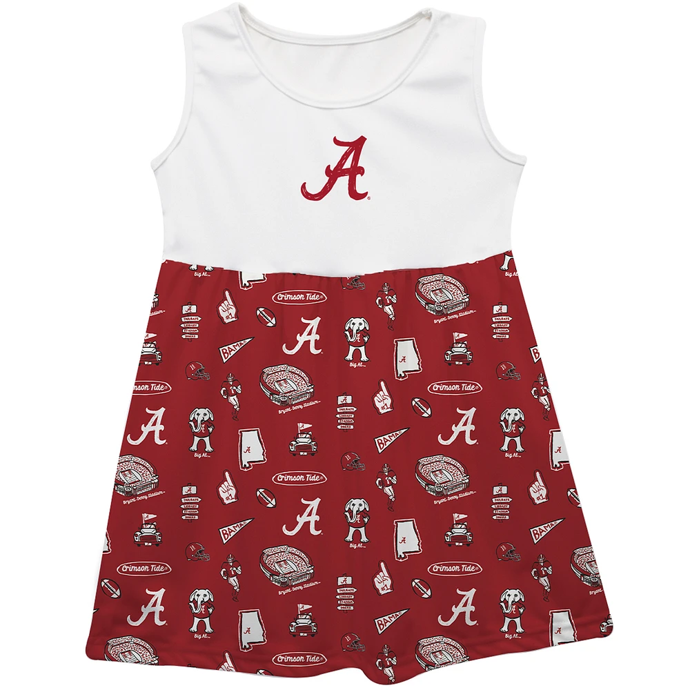 Girls Infant Vive La Fete Crimson Alabama Tide Impressions Artwork Tank Top Dress