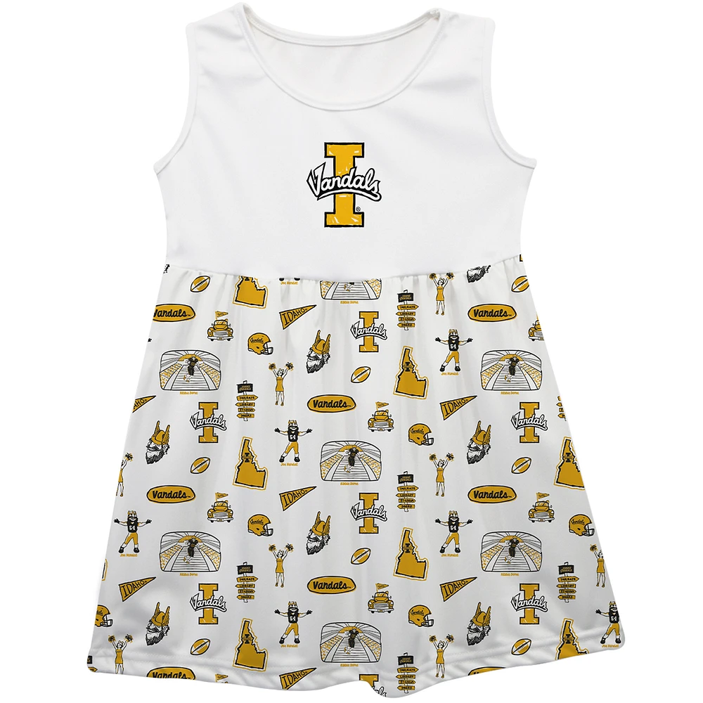 Girls Infant Vive La Fete White Idaho Vandals Impressions Artwork Tank Top Dress