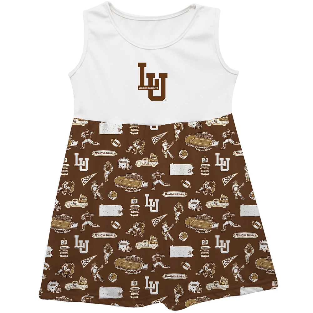 Girls Infant Vive La Fete Brown Lehigh Mountain Hawks Impressions Artwork Tank Top Dress