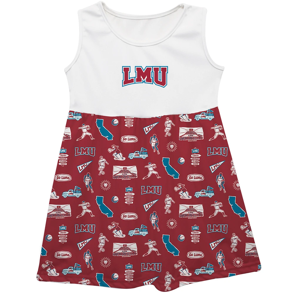 Girls Infant Vive La Fete Maroon Loyola Marymount Lions Impressions Artwork Tank Top Dress
