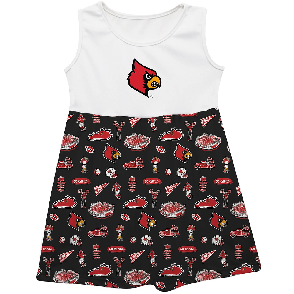 Girls Infant Vive La Fete Black Louisville Cardinals Impressions Artwork Tank Top Dress