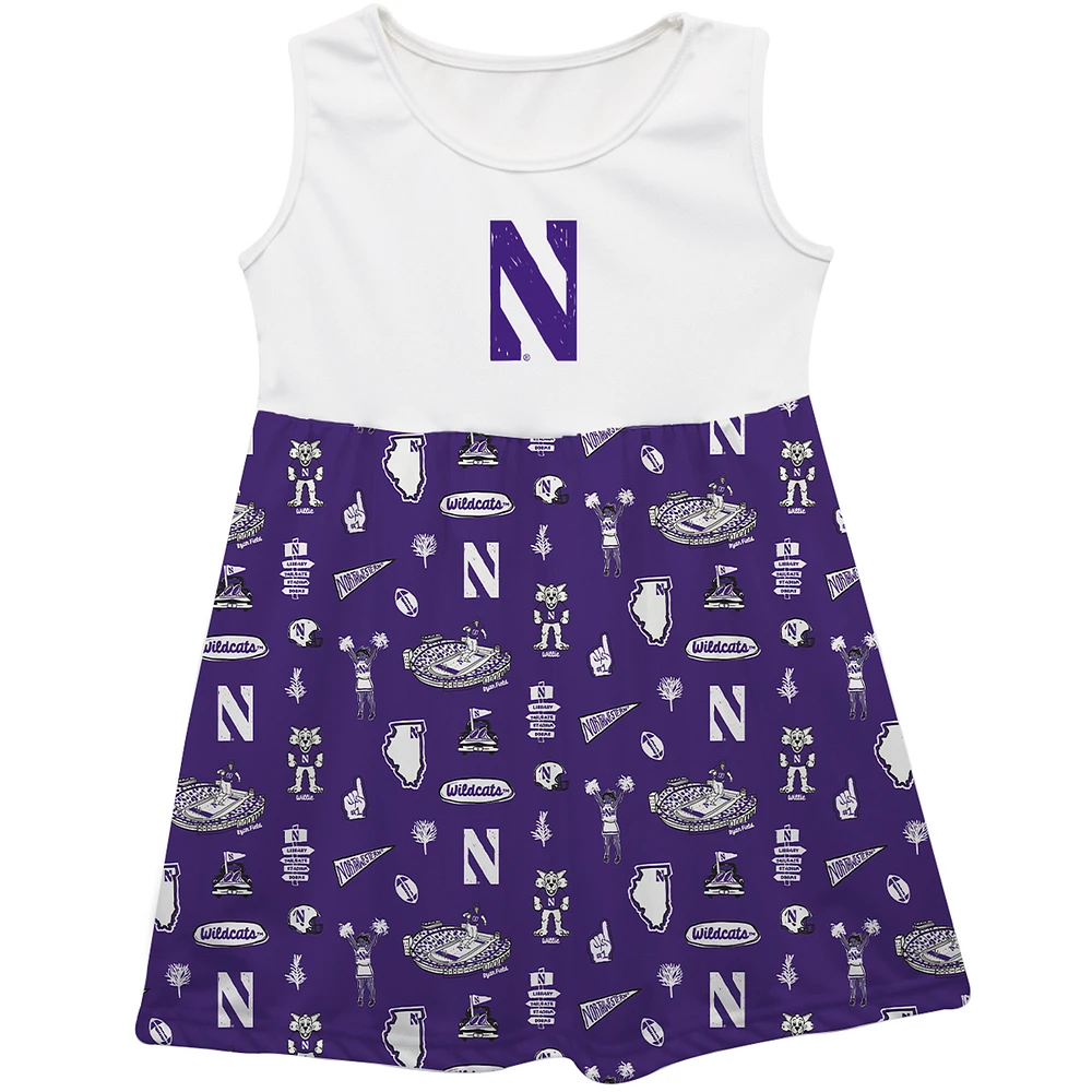 Girls Infant Vive La Fete Purple Northwestern Wildcats Impressions Artwork Tank Top Dress