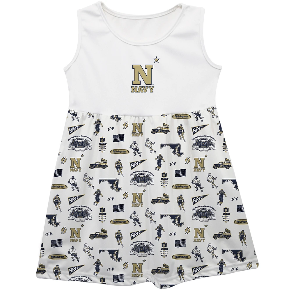 Girls Infant Vive La Fete Navy Midshipmen Impressions Artwork Tank Top Dress
