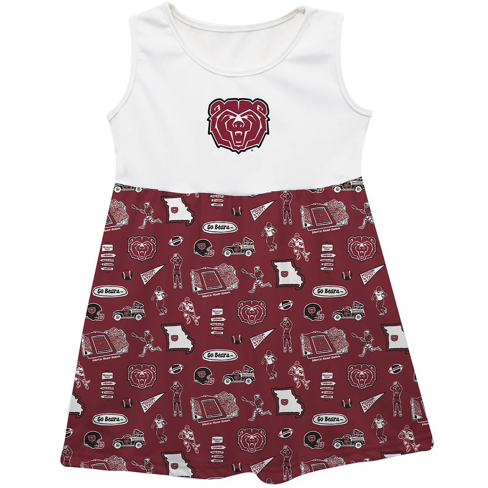 Girls Infant Vive La Fete Maroon Missouri State University Bears Impressions Artwork Tank Top Dress