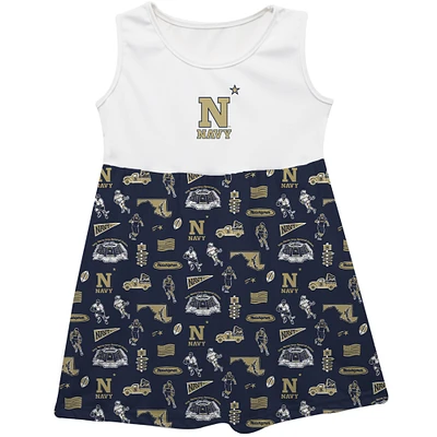 Girls Infant Vive La Fete  Navy Midshipmen Impressions Artwork Tank Top Dress