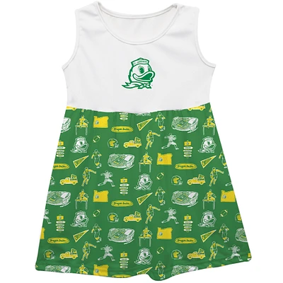 Girls Infant Vive La Fete  Green Oregon Ducks Impressions Artwork Tank Top Dress