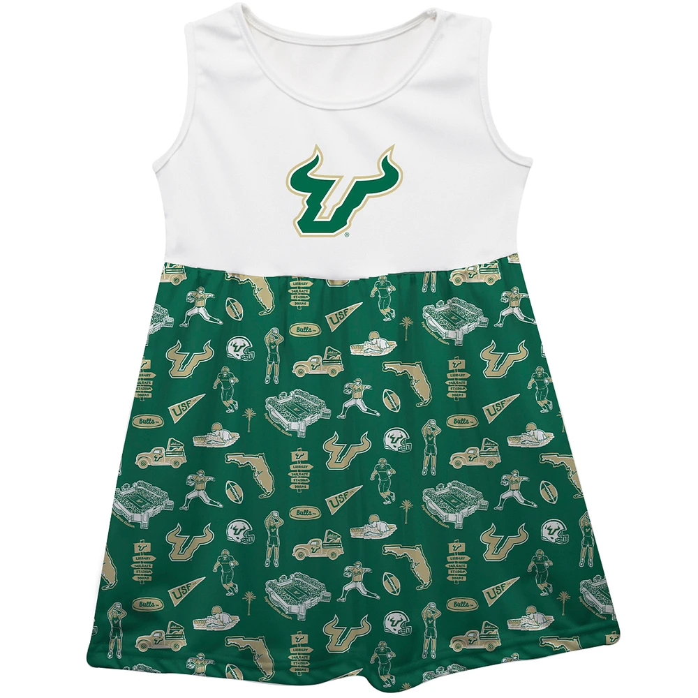Girls Infant Vive La Fete Green South Florida Bulls Impressions Artwork Tank Top Dress