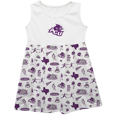 Girls Infant Vive La Fete White Abilene Christian University Wildcats Impressions Artwork Tank Top Dress