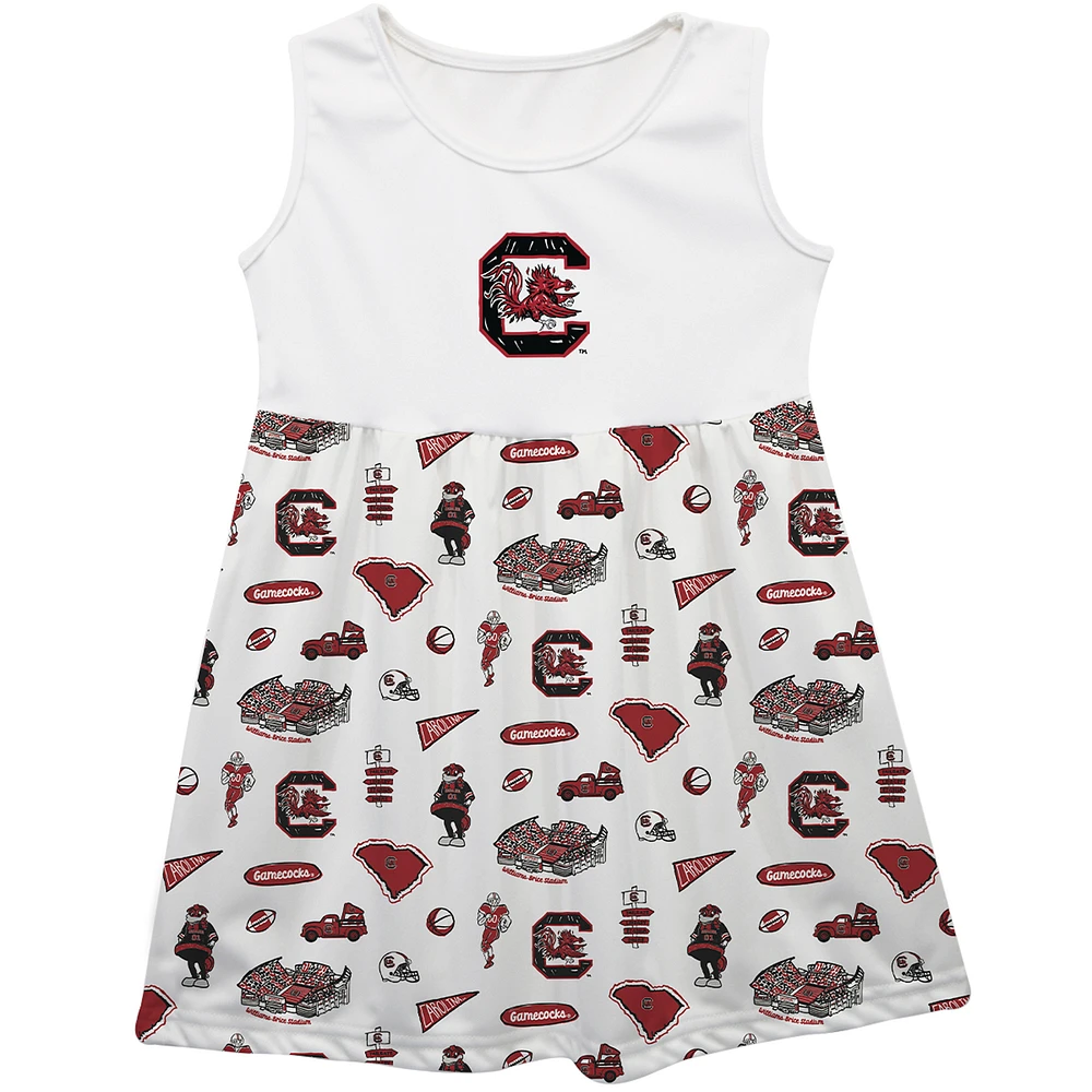 Girls Infant Vive La Fete White South Carolina Gamecocks Impressions Artwork Tank Top Dress