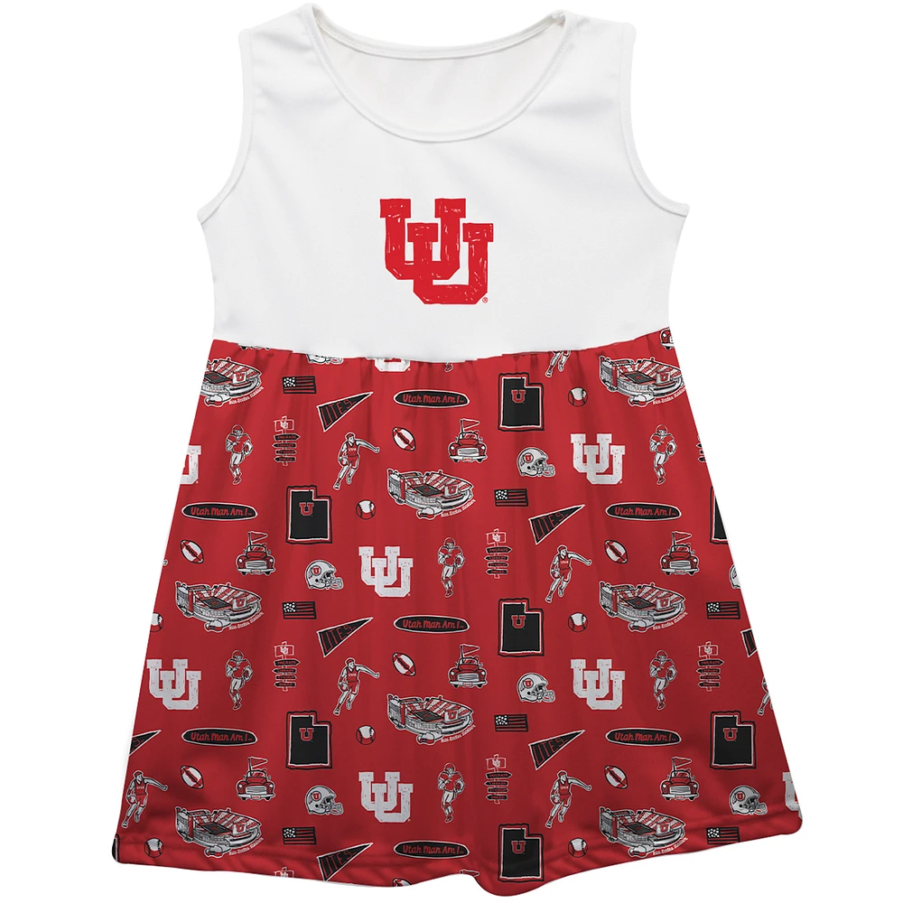 Girls Infant Vive La Fete Red Utah Utes Impressions Artwork Tank Top Dress