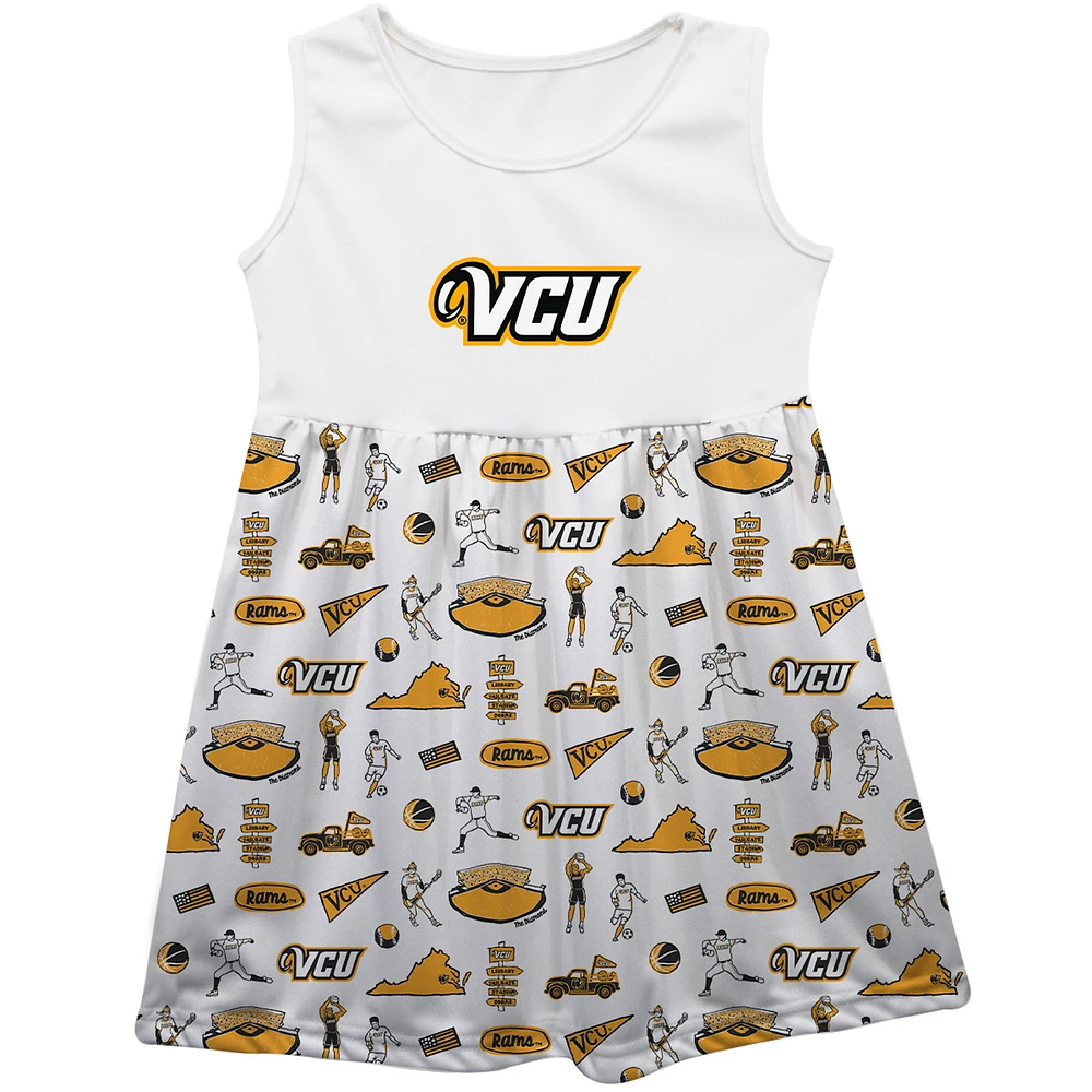 Girls Infant Vive La Fete White VCU Rams Impressions Artwork Tank Top Dress