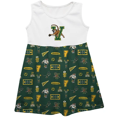 Girls Infant Vive La Fete Green Vermont Catamounts Impressions Artwork Tank Top Dress