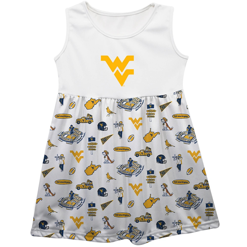 Girls Infant Vive La Fete White West Virginia Mountaineers Impressions Artwork Tank Top Dress