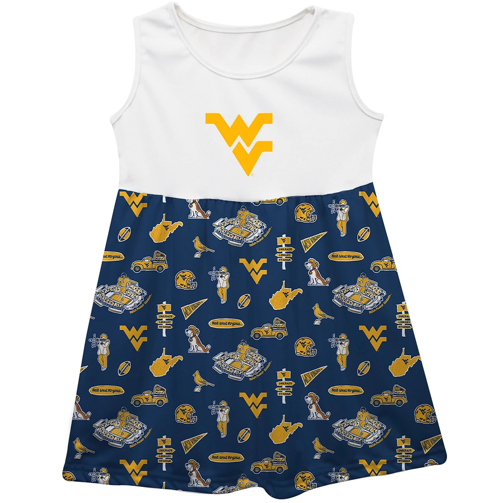 Girls Infant Vive La Fete Navy West Virginia Mountaineers Impressions Artwork Tank Top Dress