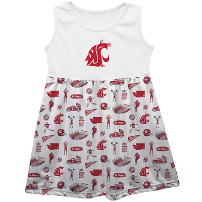 Girls Infant Vive La Fete White Washington State Cougars Impressions Artwork Tank Top Dress