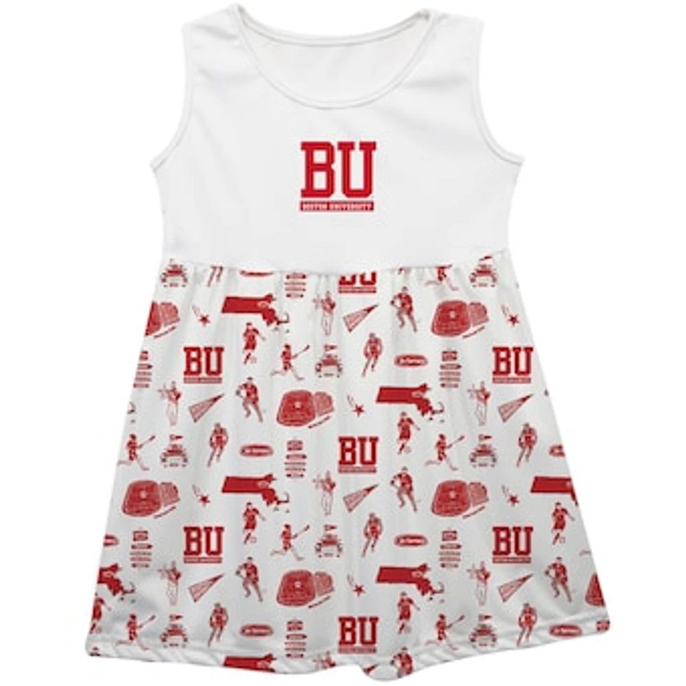 Girls Toddler Vive La Fete White Boston University Impressions Artwork Tank Top Dress