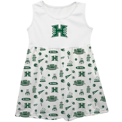 Girls Toddler Vive La Fete White Hawaii Rainbow Warriors Impressions Artwork Tank Top Dress