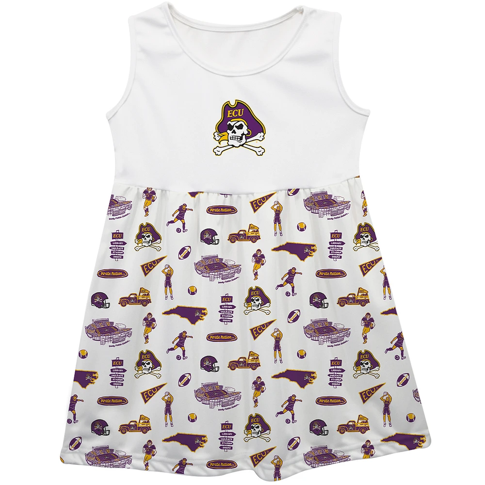 Girls Toddler Vive La Fete ECU Pirates Impressions Artwork Tank Top Dress