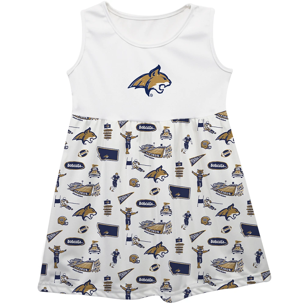 Girls Toddler Vive La Fete White Montana State Bobcats Impressions Artwork Tank Top Dress