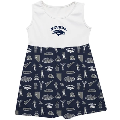 Girls Toddler Vive La Fete  Navy Nevada Wolf Pack Impressions Artwork Tank Top Dress