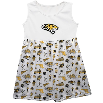 Girls Toddler Vive La Fete White Towson Tigers Impressions Artwork Tank Top Dress