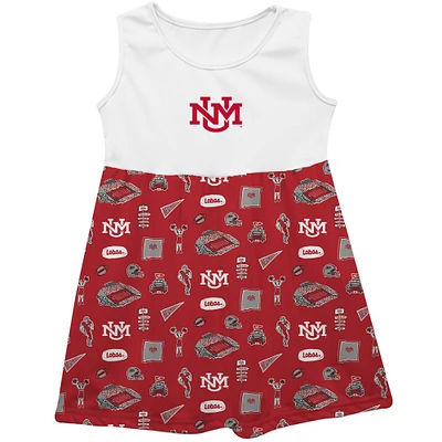 Girls Toddler Vive La Fete Red New Mexico Lobos Impressions Artwork Tank Top Dress