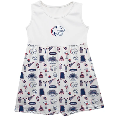 Girls Toddler Vive La Fete  White South Alabama Jaguars Impressions Artwork Tank Top Dress