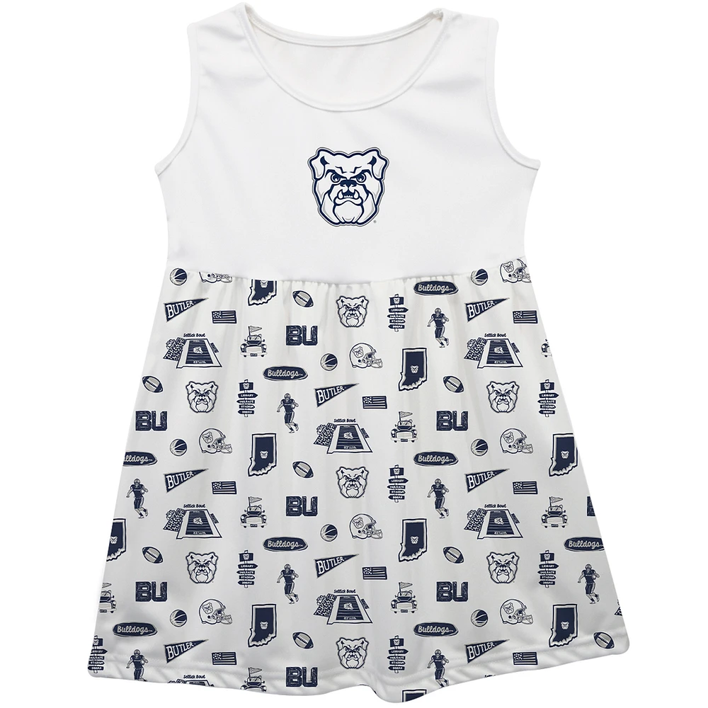 Girls Youth Vive La Fete White Butler Bulldogs Impressions Artwork Tank Top Dress
