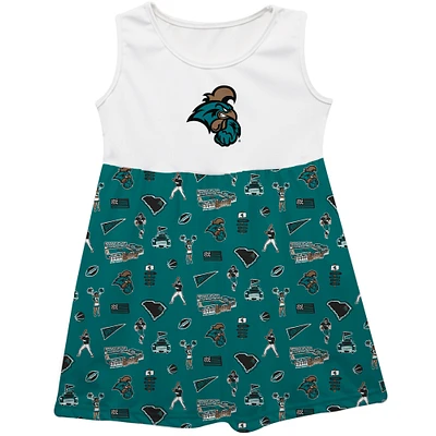 Girls Youth Vive La Fete Teal Coastal Carolina Chanticleers Impressions Artwork Tank Top Dress