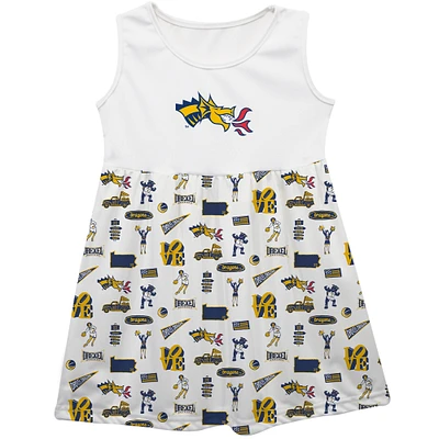 Girls Youth Vive La Fete White Drexel Dragons Impressions Artwork Tank Top Dress