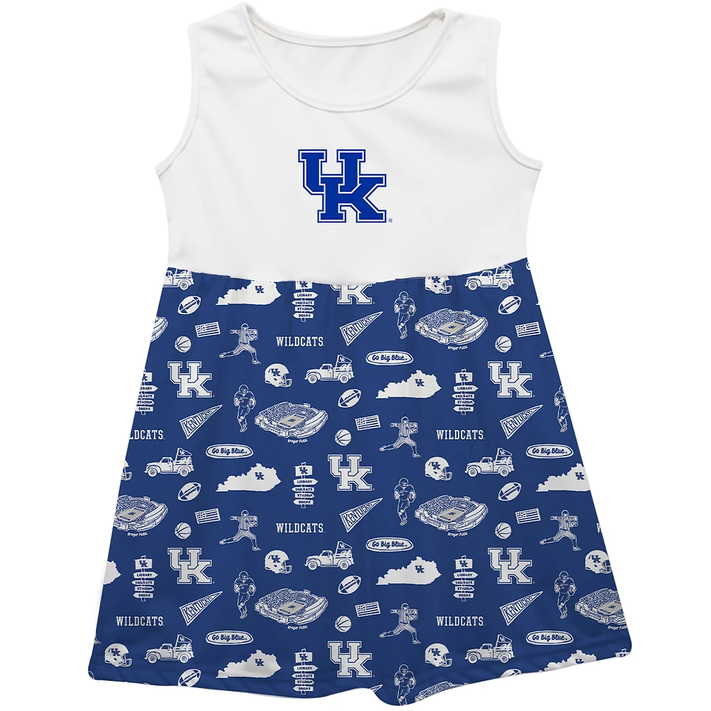 Girls Youth Vive La Fete Royal Kentucky Wildcats Impressions Artwork Tank Top Dress