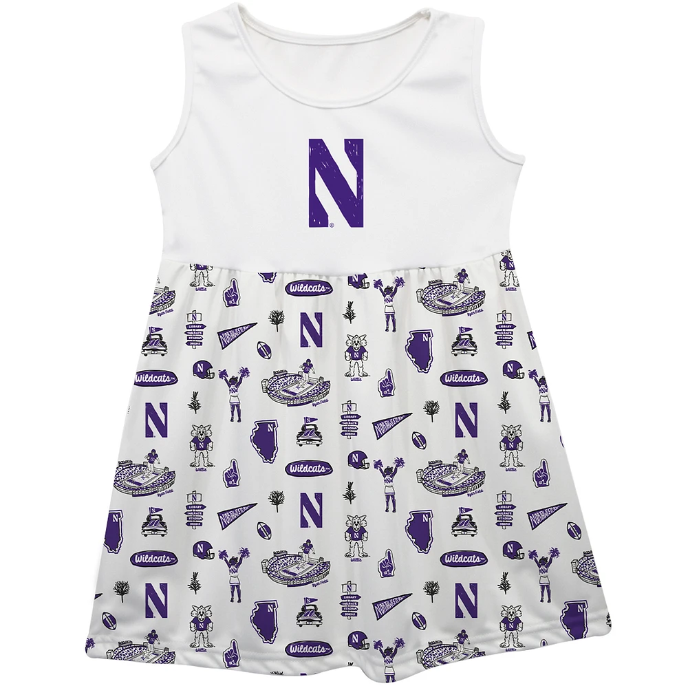 Girls Youth Vive La Fete Northwestern Wildcats Impressions Artwork Tank Top Dress