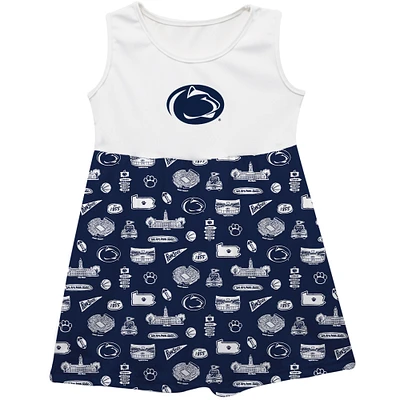 Girls Youth Vive La Fete  Navy Penn State Nittany Lions Impressions Artwork Tank Top Dress