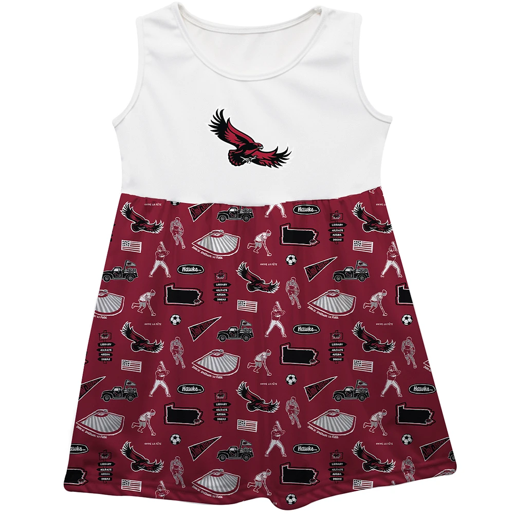 Girls Youth Vive La Fete Maroon Saint Joseph's Hawks Impressions Artwork Tank Top Dress